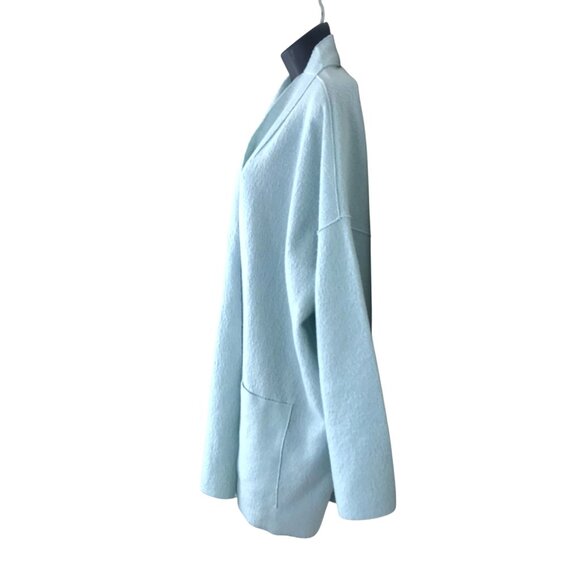 Eileen Fisher Robins Egg Blue 100% Wool Open Cardigan Size 2X - Picture 5 of 8
